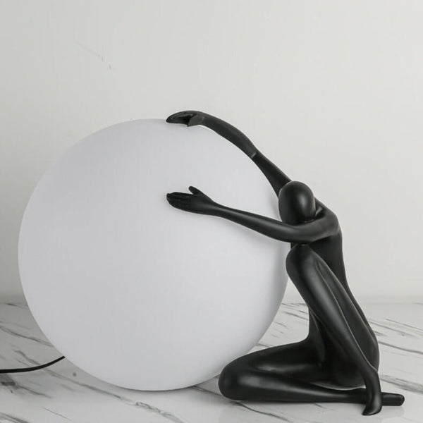 resin humanoid ball table lamp acrylic shade for bedroom reading nook