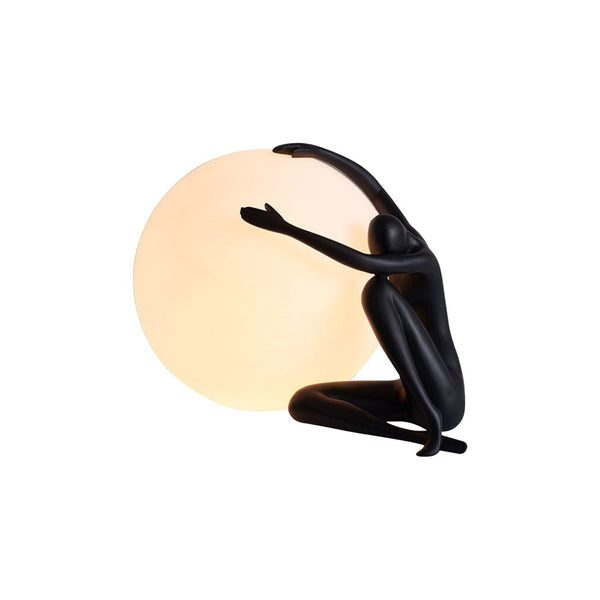 resin humanoid ball table lamp acrylic shade for bedroom reading nook