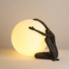 resin humanoid ball table lamp acrylic shade for bedroom reading nook