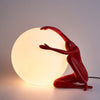 resin humanoid ball table lamp acrylic shade for bedroom reading nook