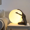 resin humanoid ball table lamp acrylic shade for bedroom reading nook