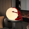resin humanoid ball table lamp acrylic shade for bedroom reading nook