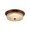 retro bronze crystal glass dome flush mount ceiling light
