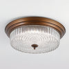 retro bronze crystal glass dome flush mount ceiling light