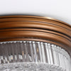 retro bronze crystal glass dome flush mount ceiling light