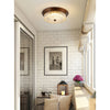 retro bronze crystal glass dome flush mount ceiling light
