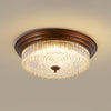 retro bronze crystal glass dome flush mount ceiling light