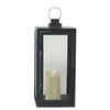 Retro Wrought Iron Glass Candle Holder Outdoor Windproof Portable Lamp
