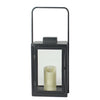 Retro Wrought Iron Glass Candle Holder Outdoor Windproof Portable Lamp