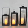 Retro Wrought Iron Glass Candle Holder Outdoor Windproof Portable Lamp