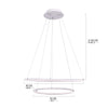 Modern Led Chandelier Minimalist 2 Ring Geometric Lights With Adjustable Height