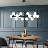 Modern Gold Kitchen Island Light 16 Light Linear Iron Global Glass Ceiling Lights Fixture 48W 110V Hardwired Indoor