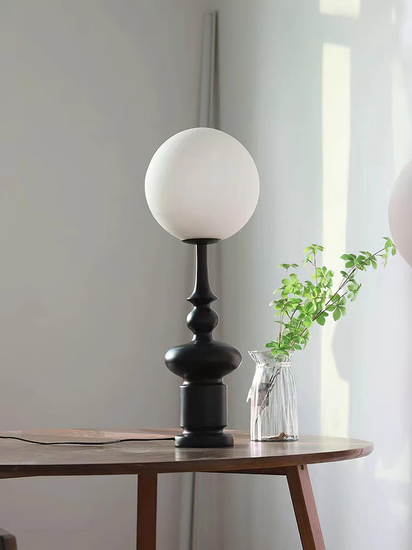 roman column table lamp black resin white glass for bedroom living room