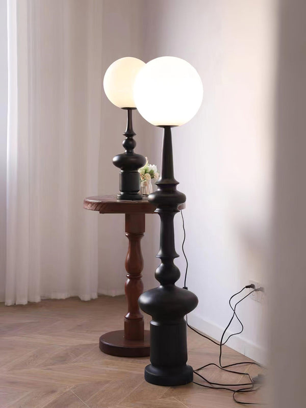 roman column table lamp black resin white glass for bedroom living room