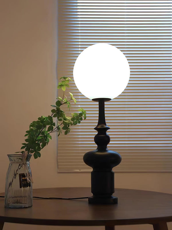 roman column table lamp black resin white glass for bedroom living room