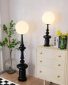 roman column table lamp black resin white glass for bedroom living room
