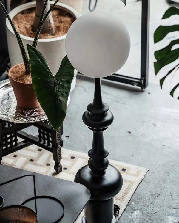 roman column table lamp black resin white glass for bedroom living room