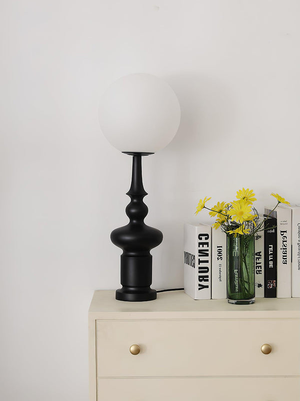 roman column table lamp black resin white glass for bedroom living room