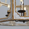 rustic distressed wood iron 8 light candle pendant lamp