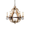 rustic old white wood cage chandelier