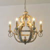 rustic old white wood cage chandelier