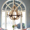 rustic old white wood cage chandelier