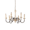 rustic old wood hand carved iron 6 light chandelier