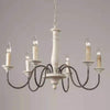 rustic old wood hand carved iron 6 light chandelier