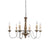 rustic old wood hand carved iron 6 light chandelier