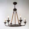 rustic rust iron hemp rope candle chandelier