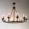 rustic rust iron hemp rope candle chandelier