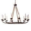 rustic rust iron hemp rope candle chandelier