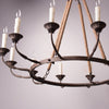 rustic rust iron hemp rope candle chandelier
