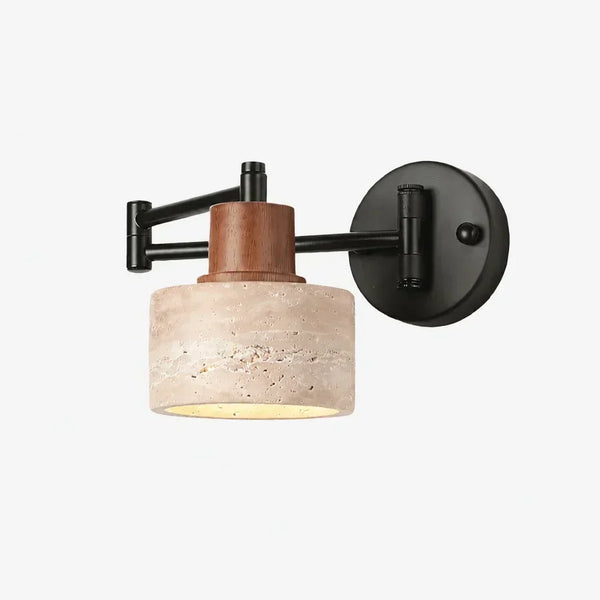 rustic travertine swing arm wall sconce bedroom