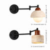 rustic travertine swing arm wall sconce bedroom