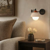 rustic travertine swing arm wall sconce bedroom