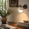rustic travertine swing arm wall sconce bedroom