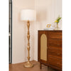 rustic white fabric solid wood floor lamp