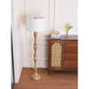 rustic white fabric solid wood floor lamp