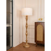 rustic white fabric solid wood floor lamp