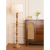 rustic white fabric solid wood floor lamp