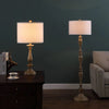 rustic white fabric solid wood floor lamp