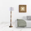 rustic white fabric solid wood floor lamp