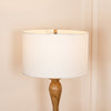 rustic white fabric solid wood floor lamp