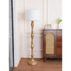 rustic white fabric solid wood floor lamp