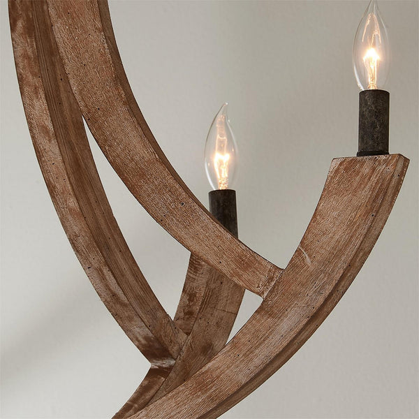 rustic wood black lantern pendant lamp