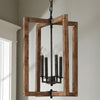 rustic wood black lantern pendant lamp