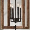 rustic wood black lantern pendant lamp