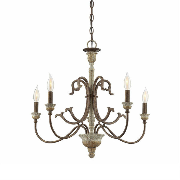 rustic wood iron gilded rust chandelier