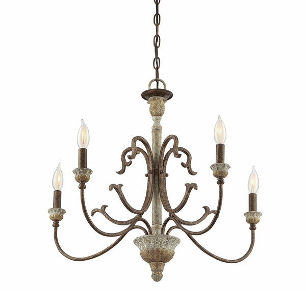 rustic wood iron gilded rust chandelier